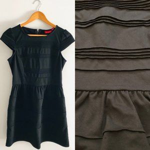 ELLE cap sleeve pintuck striped LBD